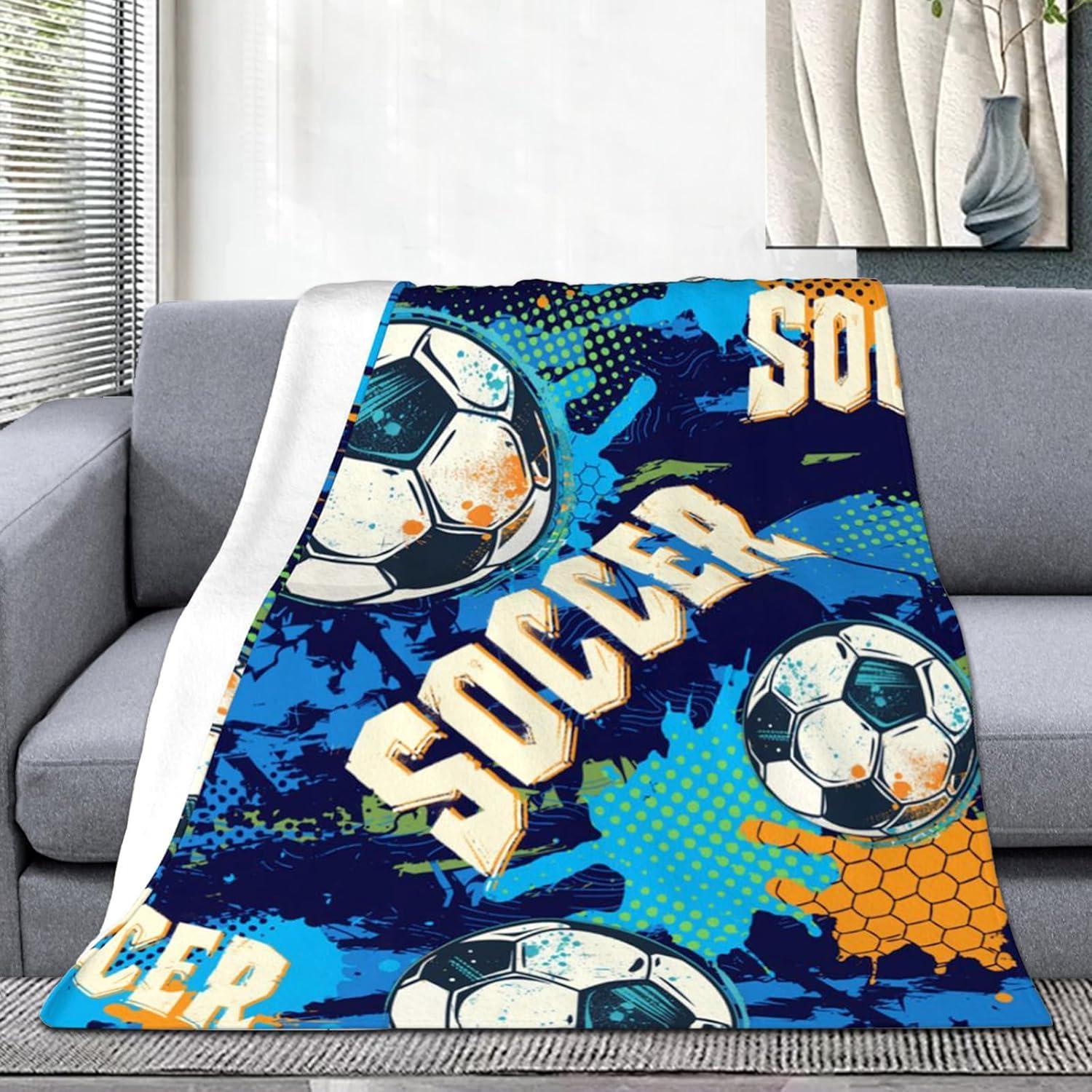 Manta de Fútbol para Niños LARIAU 127x152 cm Suave y Cálida