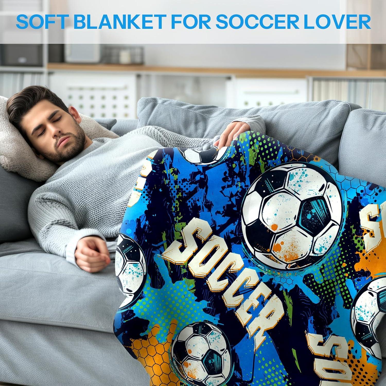 Manta de Fútbol para Niños LARIAU 127x152 cm Suave y Cálida