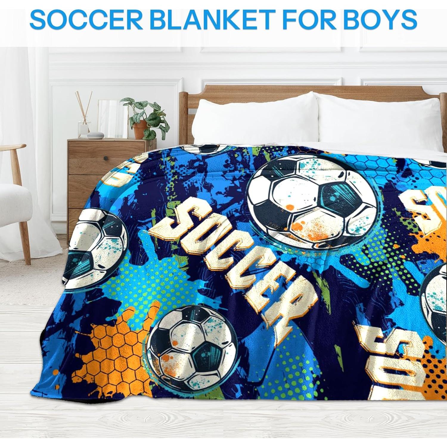 Manta de Fútbol para Niños LARIAU 127x152 cm Suave y Cálida