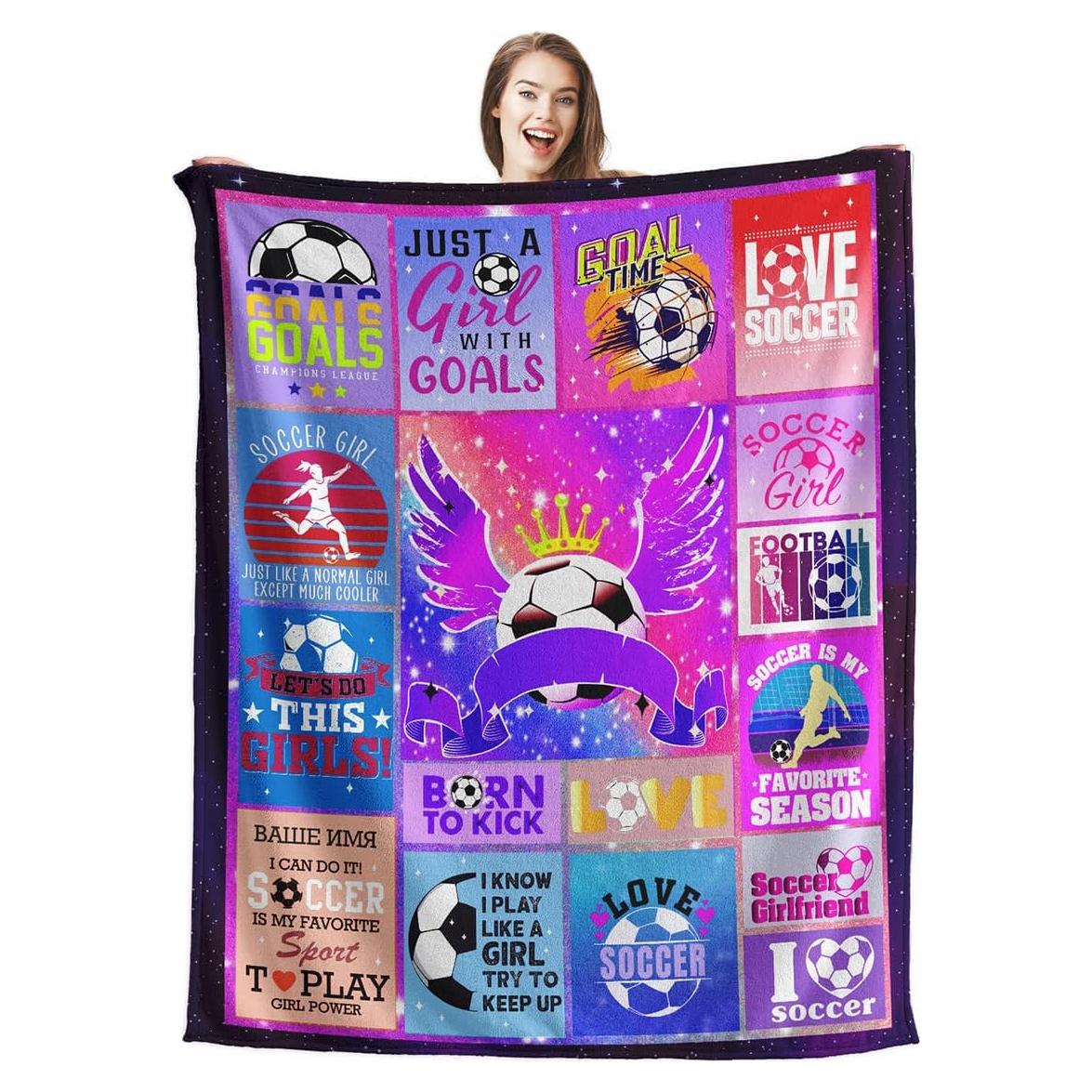 Manta de Fútbol Wajade 50x60" Suave y Ligera para Niños