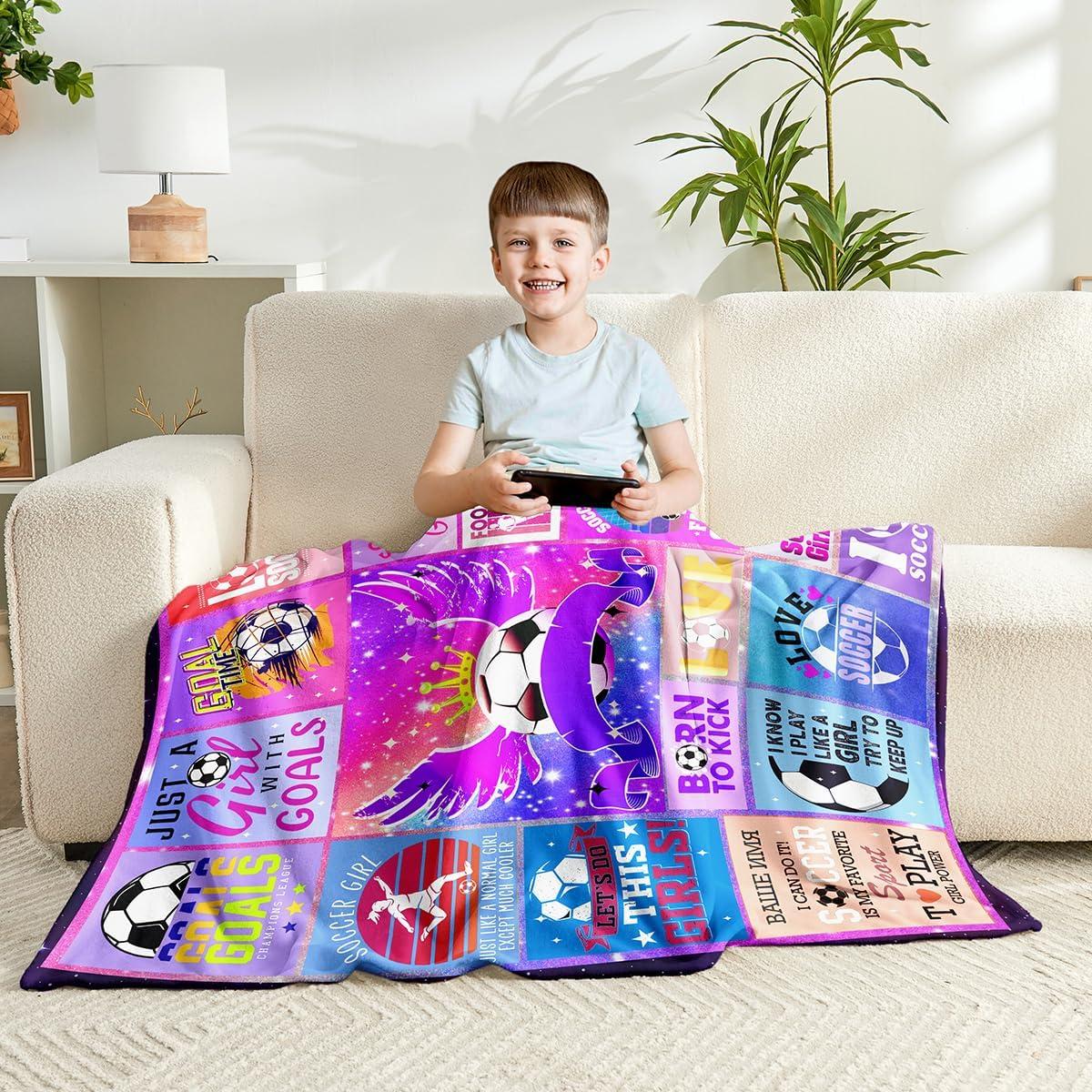 Manta de Fútbol Wajade 50x60" Suave y Ligera para Niños