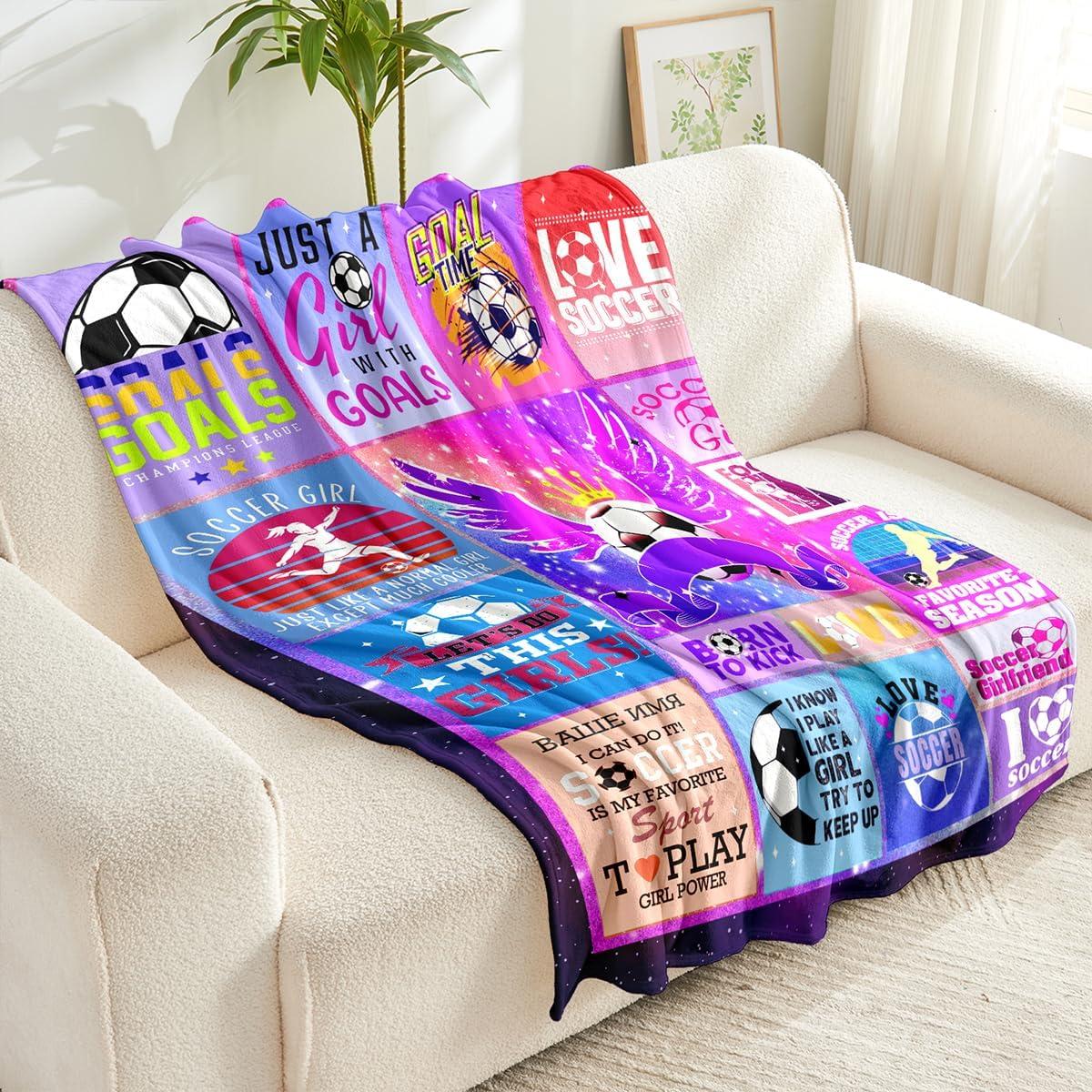 Manta de Fútbol Wajade 50x60" Suave y Ligera para Niños