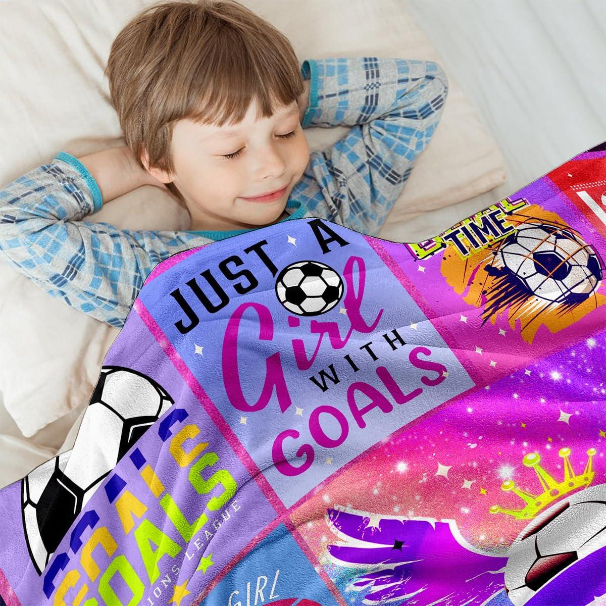 Manta de Fútbol Wajade 50x60" Suave y Ligera para Niños