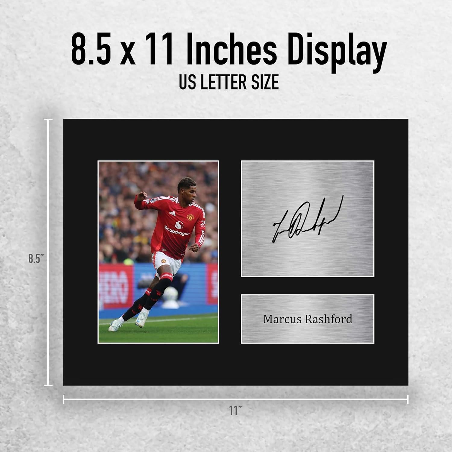 Exhibición Fotográfica Firmada Marcus Rashford - Tamaño Carta