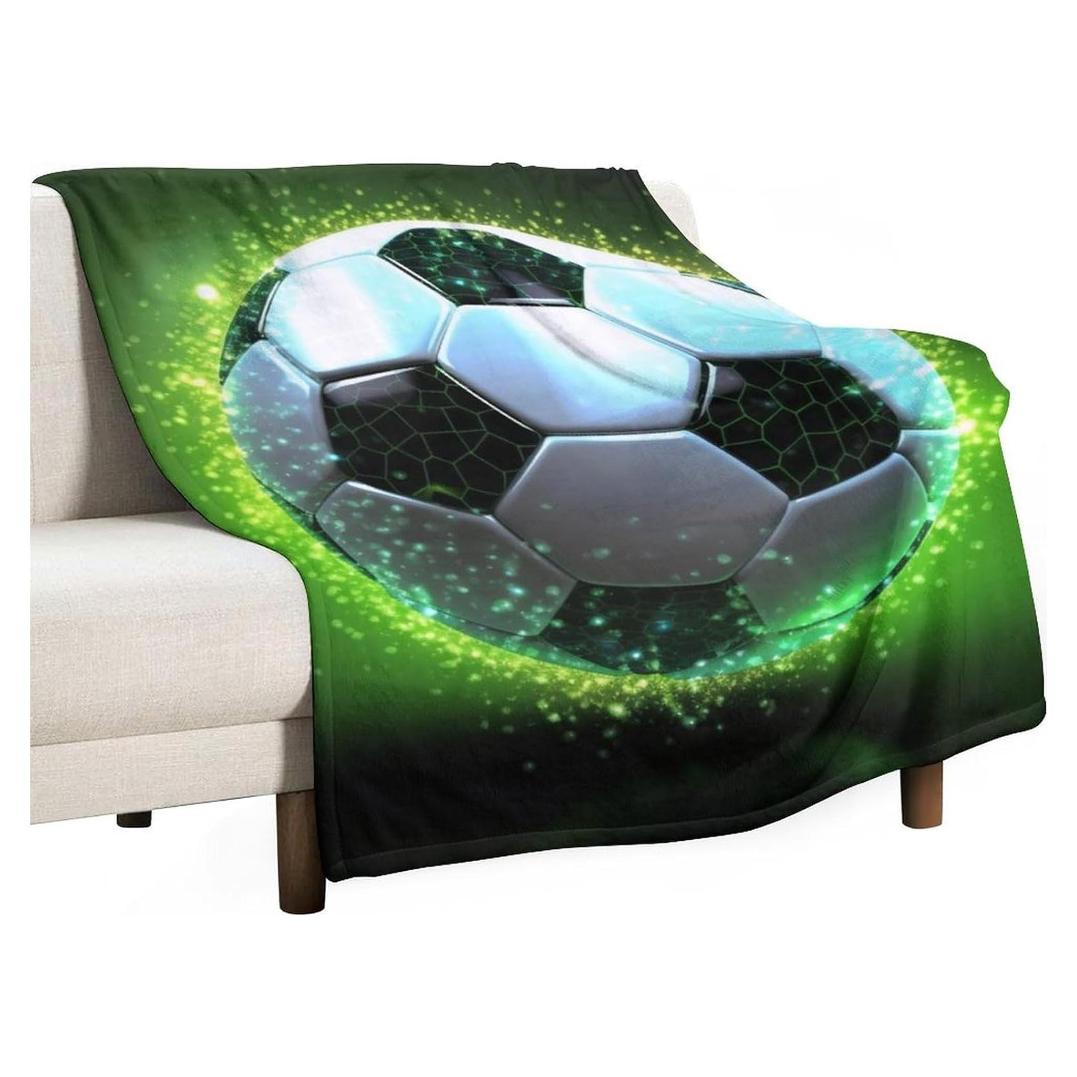 Manta de Franela LXTDPBK 76x102 cm Balón de Fútbol Fresco