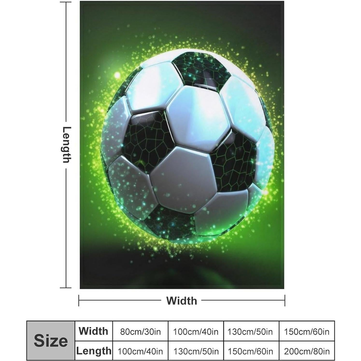 Manta de Franela LXTDPBK 76x102 cm Balón de Fútbol Fresco