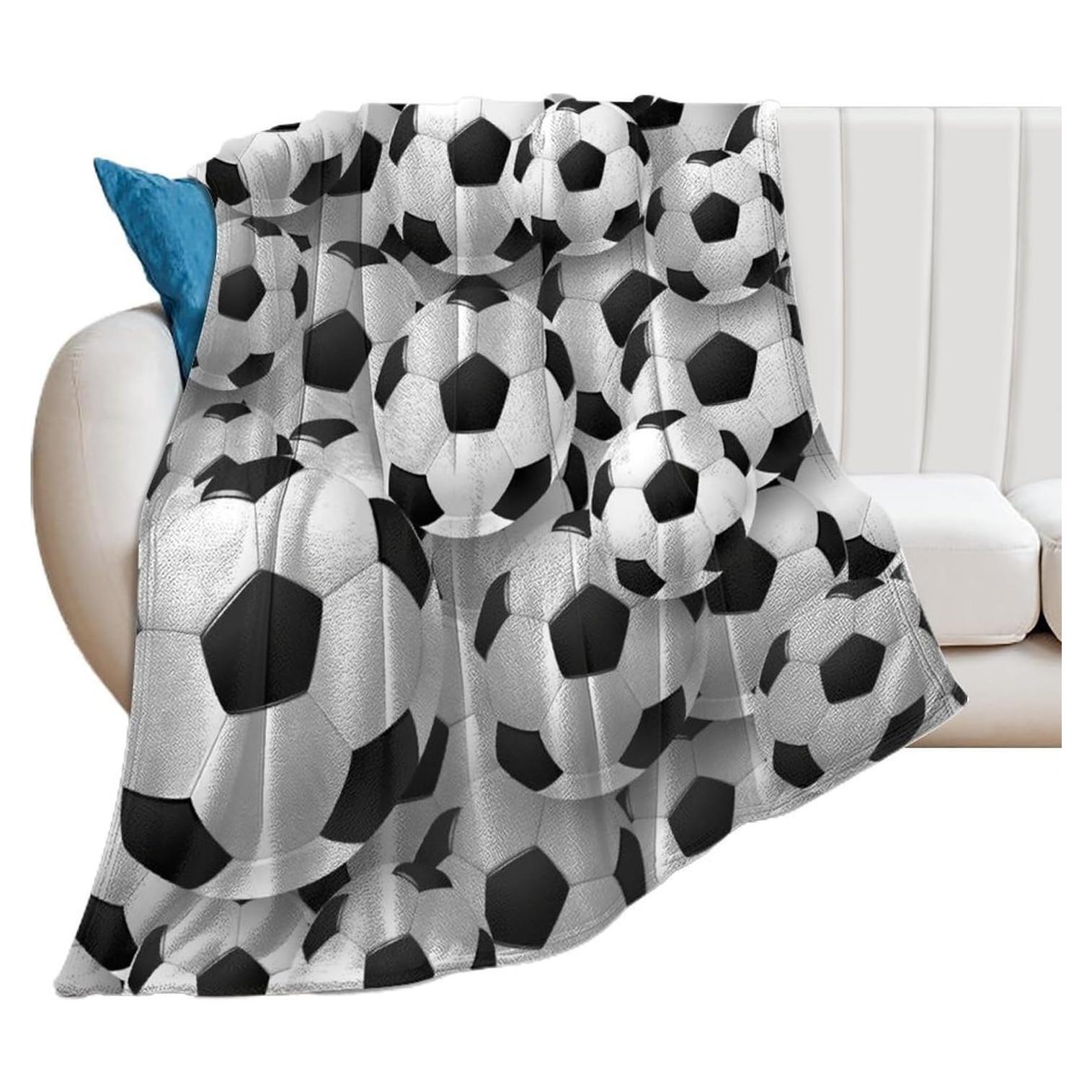 Manta de Fútbol Soccer ZLJKMFY 76x100cm Suave y Ligera