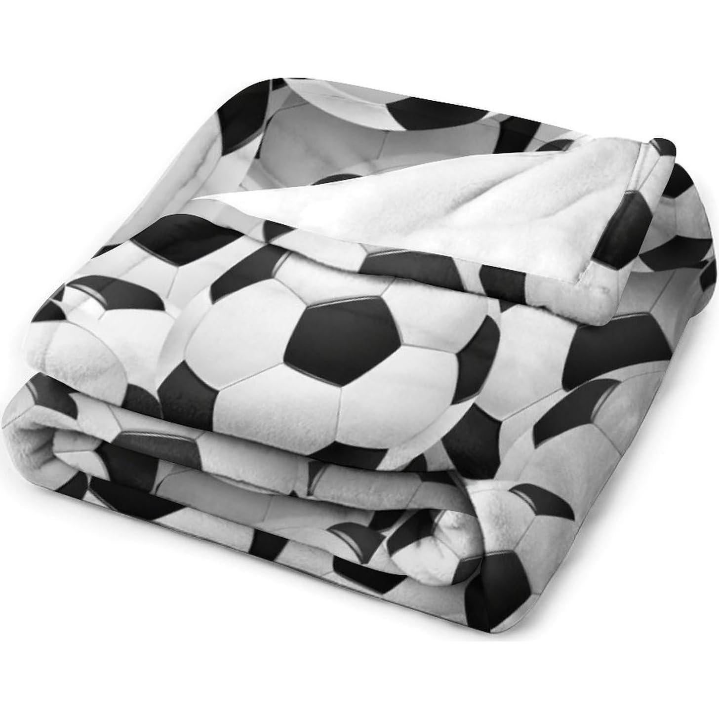 Manta de Fútbol Soccer ZLJKMFY 76x100cm Suave y Ligera