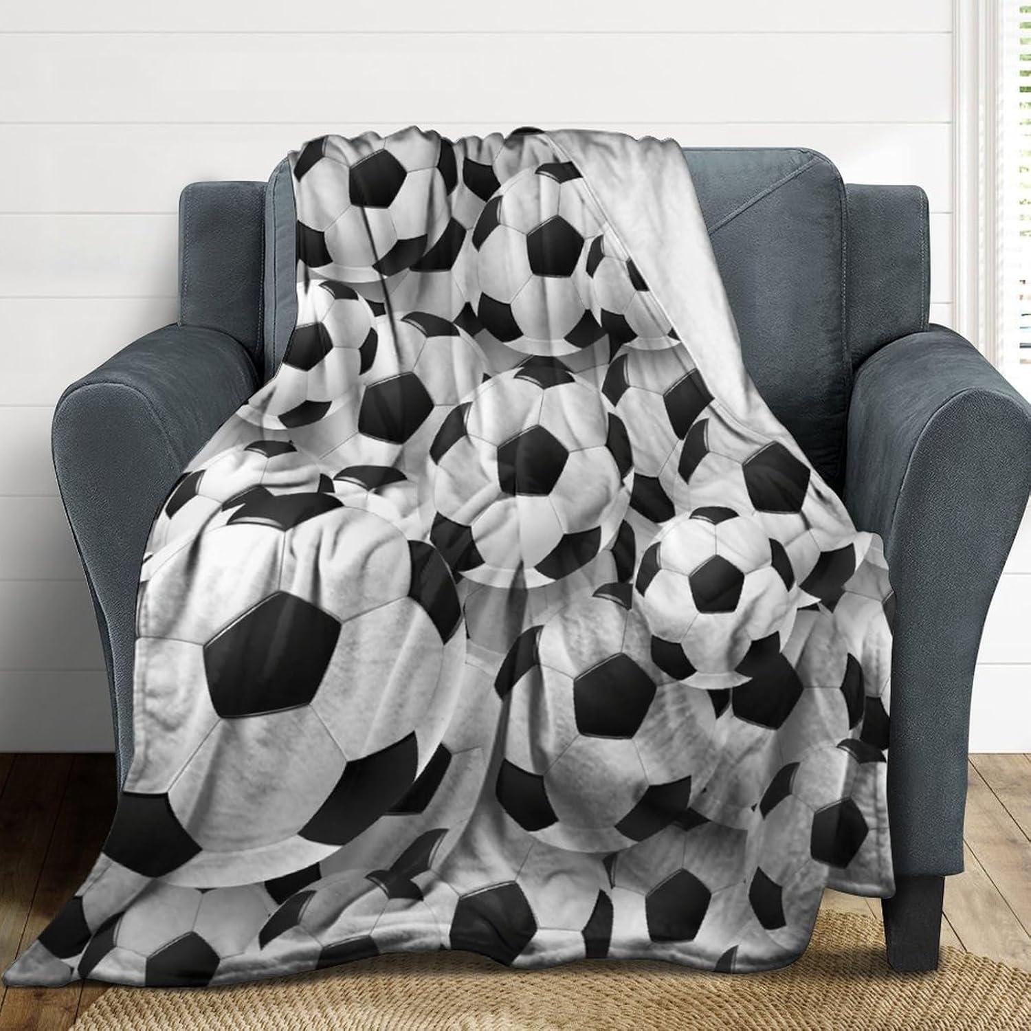 Manta de Fútbol Soccer ZLJKMFY 76x100cm Suave y Ligera