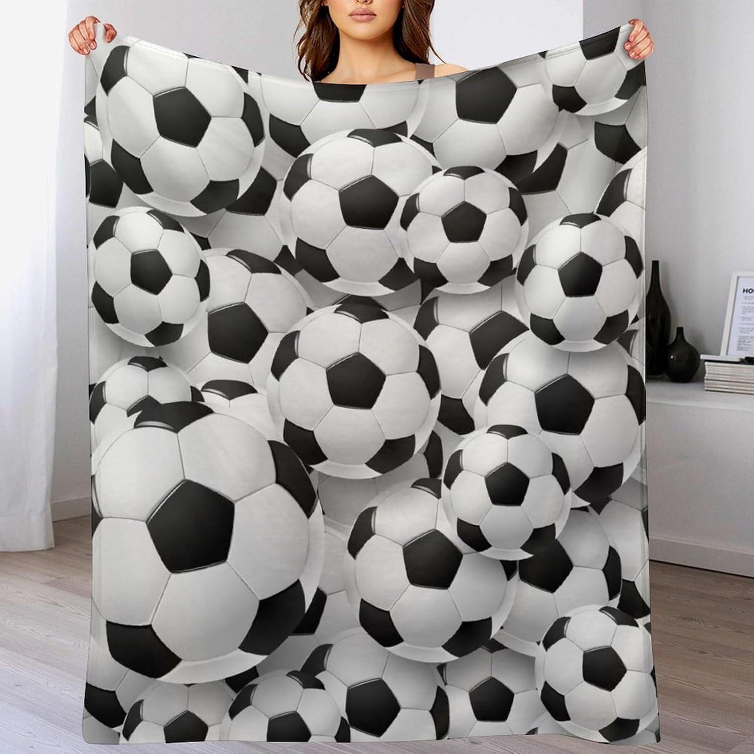 Manta de Fútbol Soccer ZLJKMFY 76x100cm Suave y Ligera