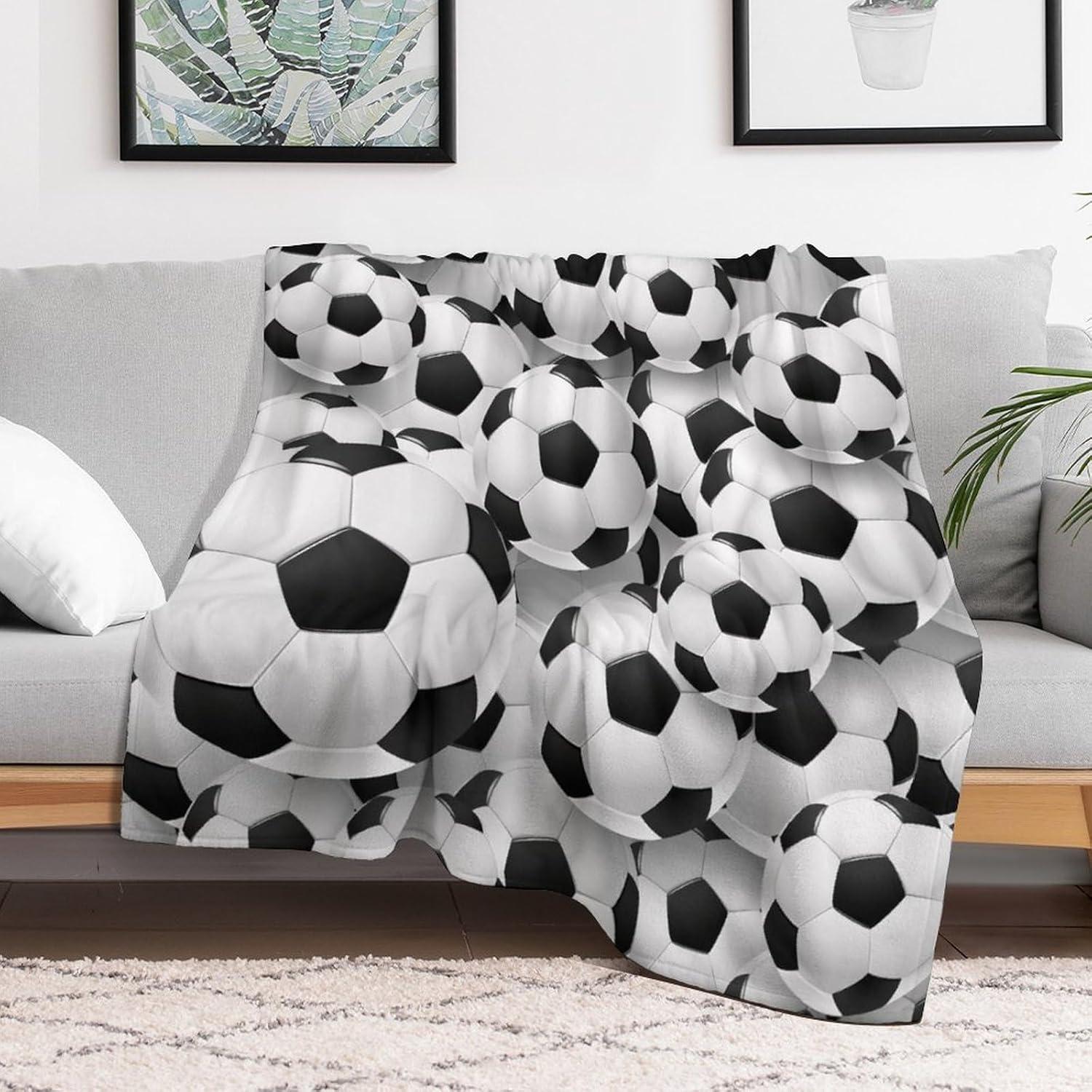 Manta de Fútbol Soccer ZLJKMFY 76x100cm Suave y Ligera