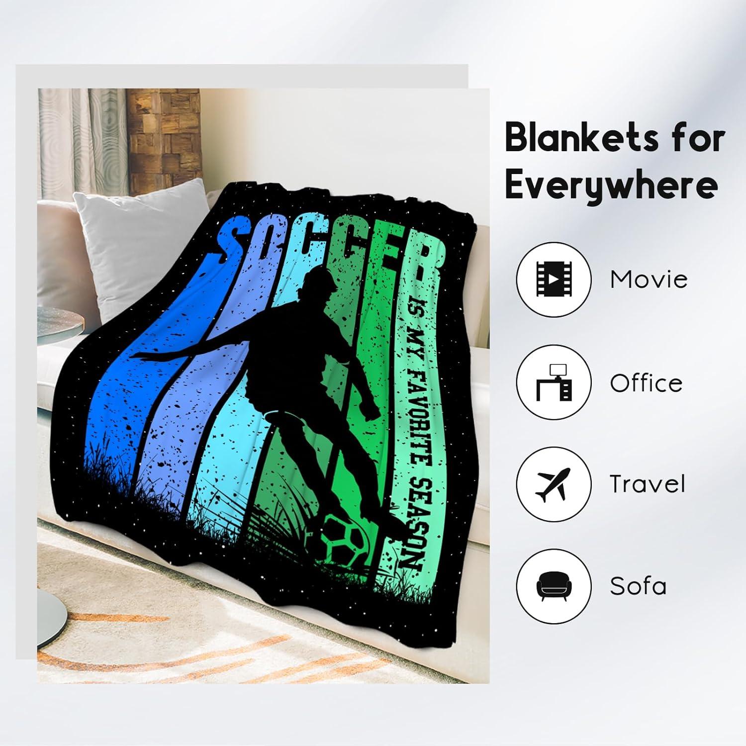 Manta de Fútbol UNIKITTY 127x152cm Franela Suave y Acogedora