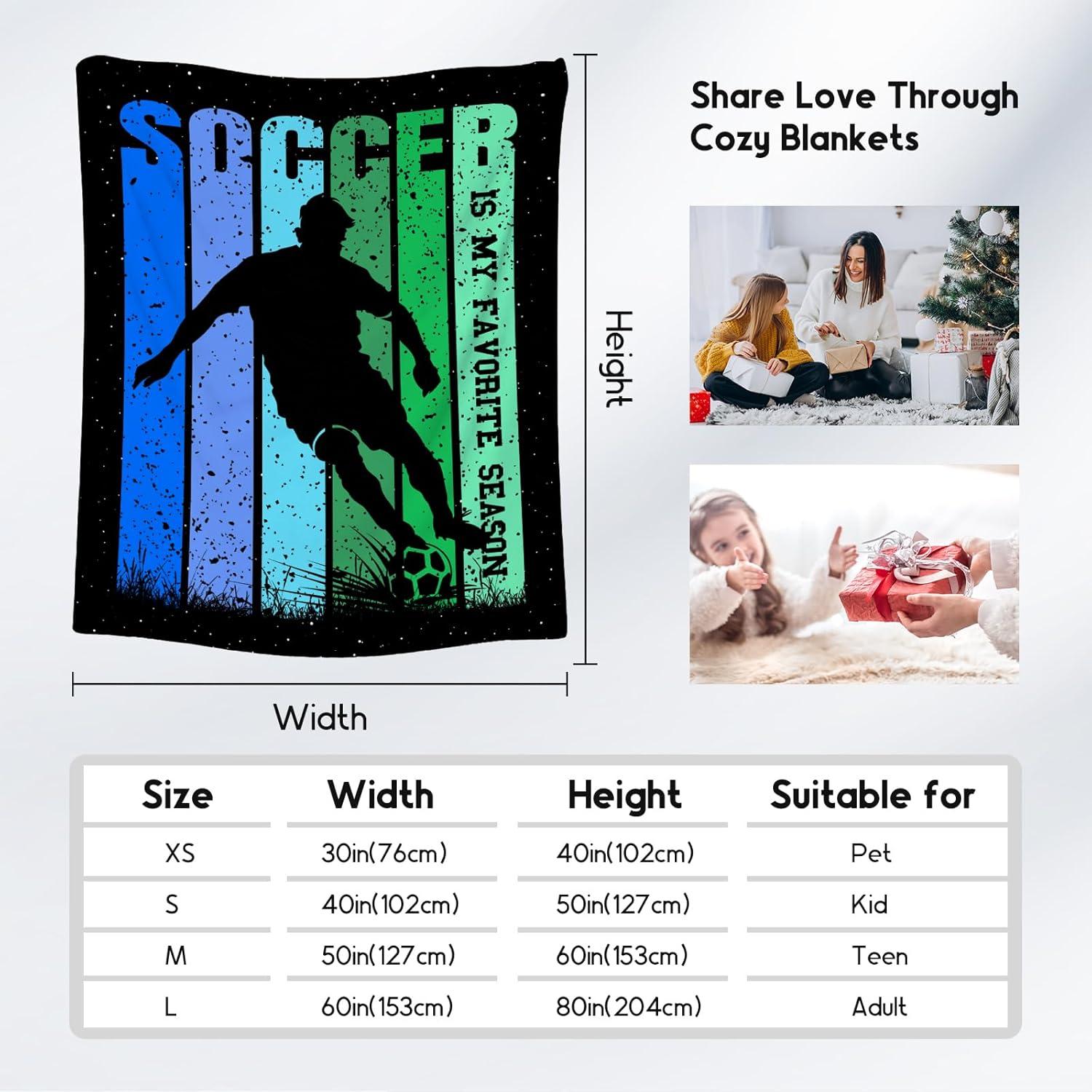 Manta de Fútbol UNIKITTY 127x152cm Franela Suave y Acogedora