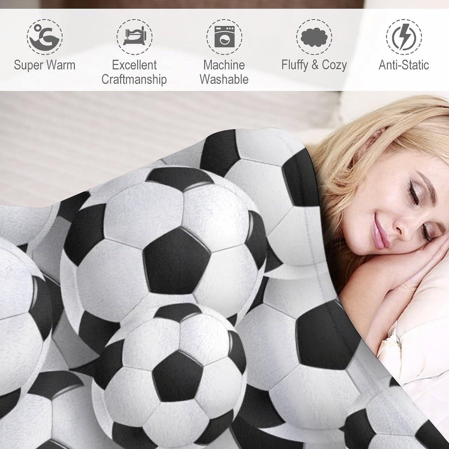 Manta de Flanela ZLJKMFY Fútbol Soccer 76.2x101.6cm Suave