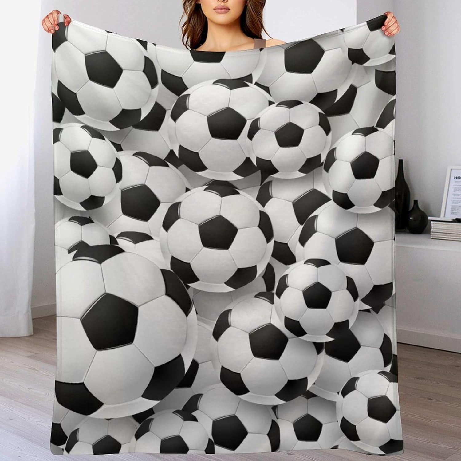 Manta de Flanela ZLJKMFY Fútbol Soccer 76.2x101.6cm Suave