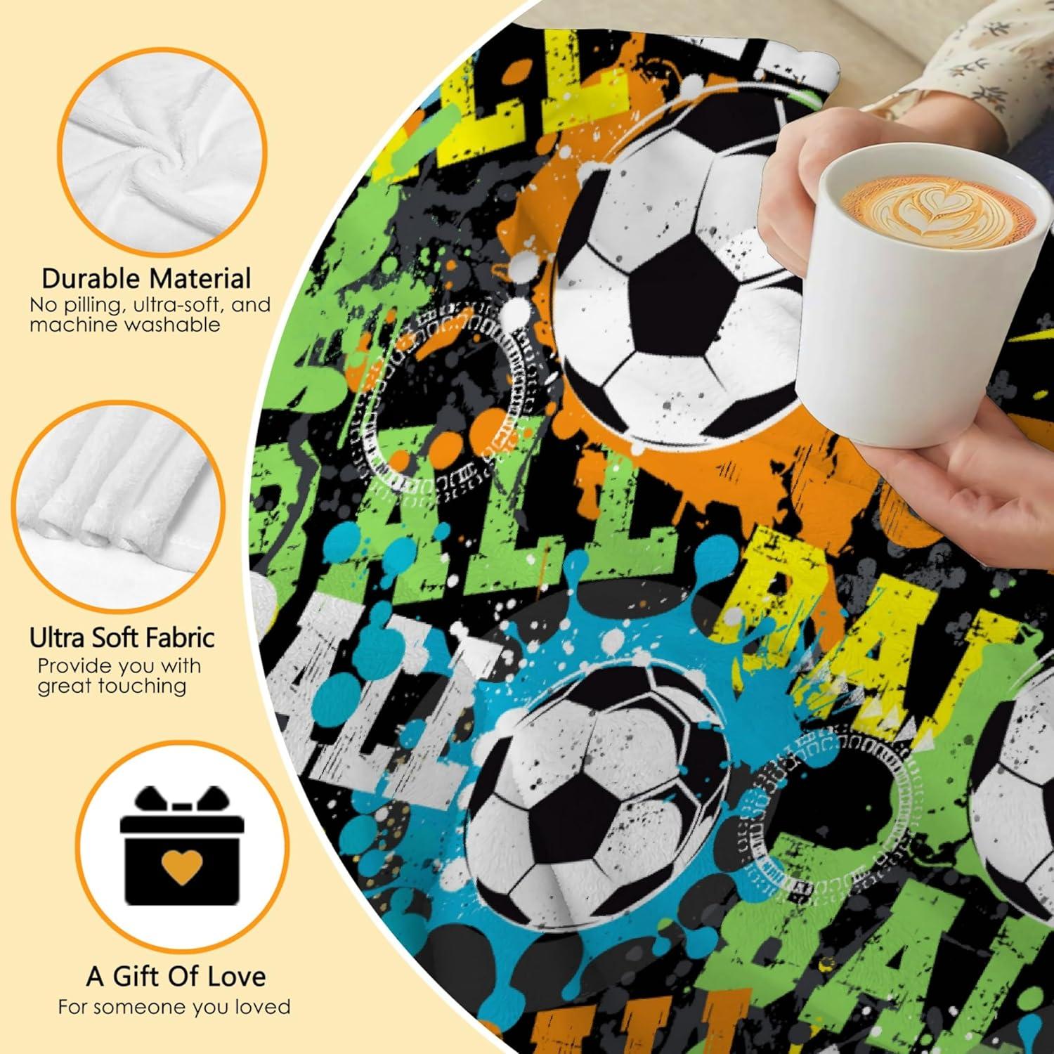 Manta de Fútbol Sandilya Doodle 76.2x101.6cm Suave