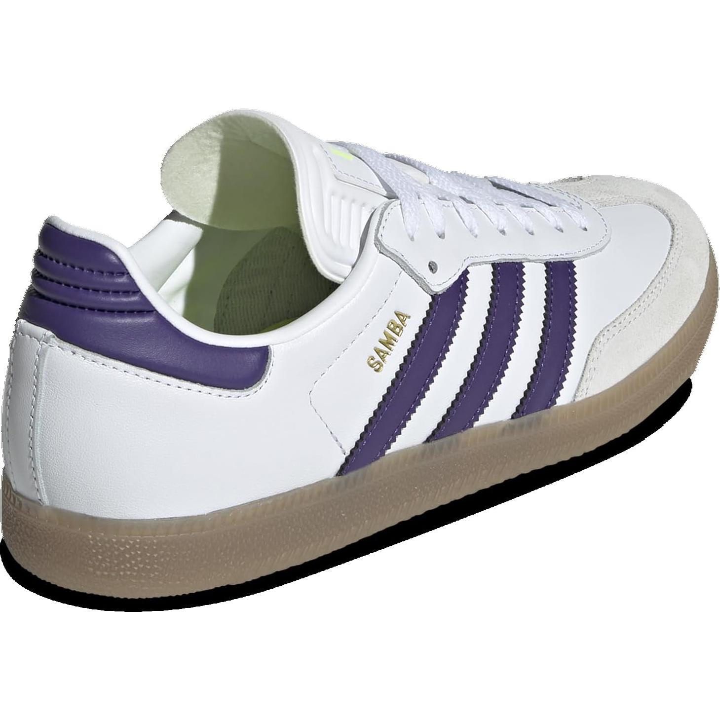 Zapatos de fútbol adidas Samba Messi Hombre Talla 8 Blanco/Púrpura