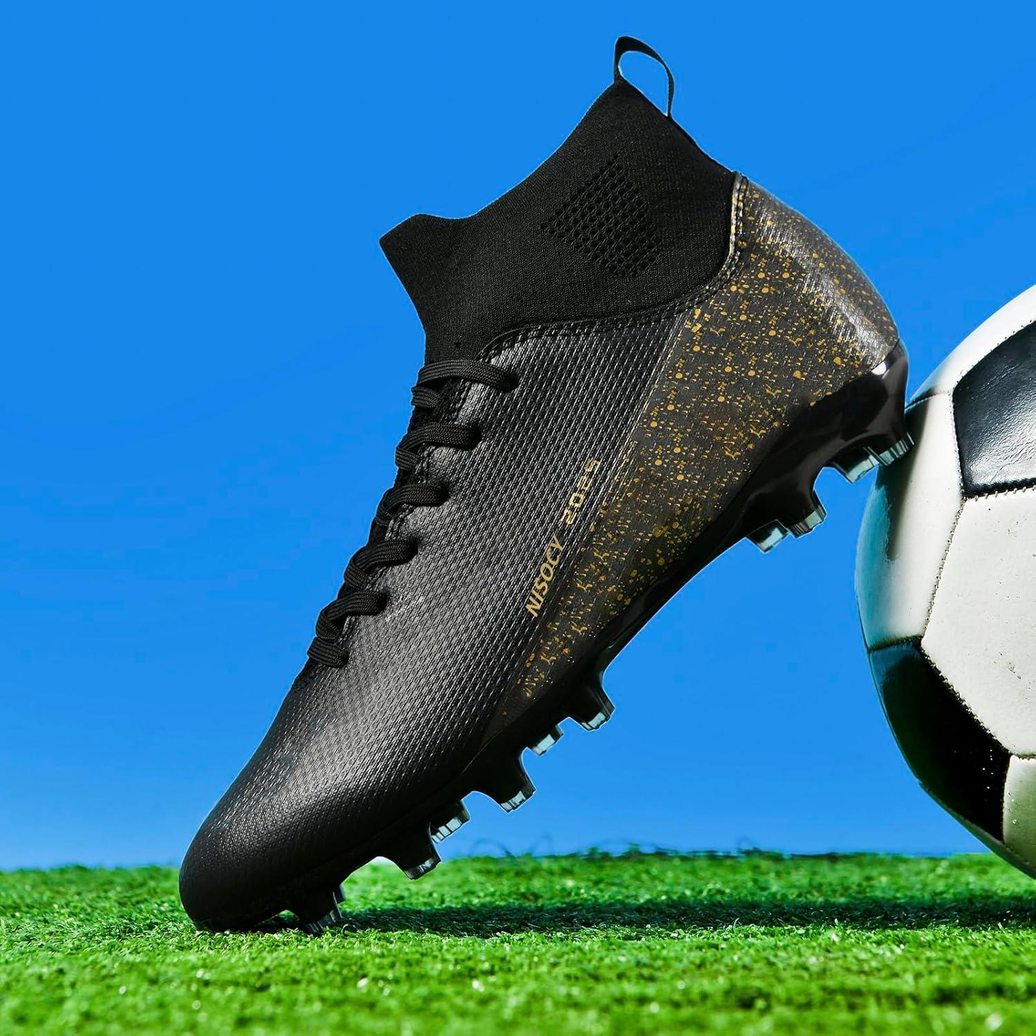 Zapatos de Fútbol NISOCY Hombre Tacón Alto Negro 5.5 US