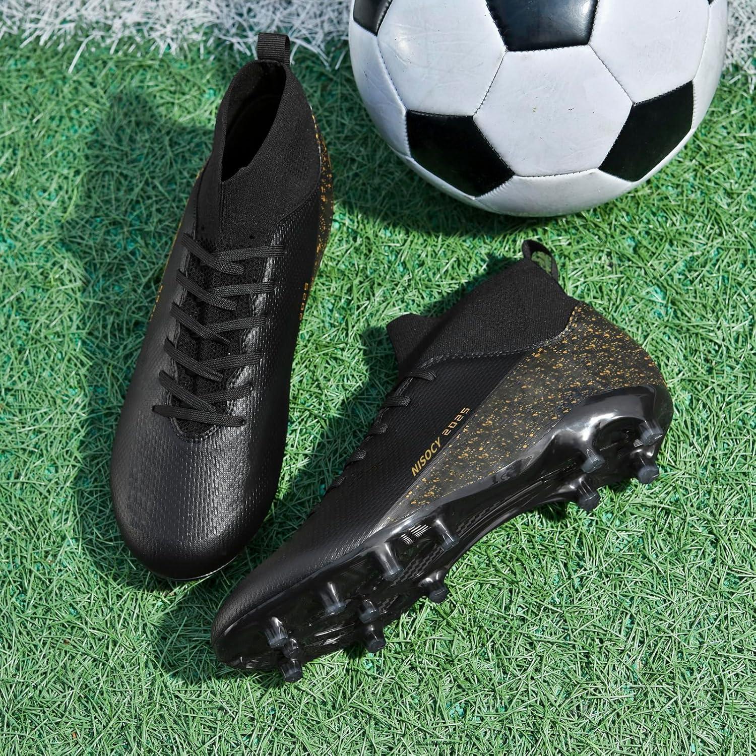 Zapatos de Fútbol NISOCY Hombre Tacón Alto Negro 5.5 US