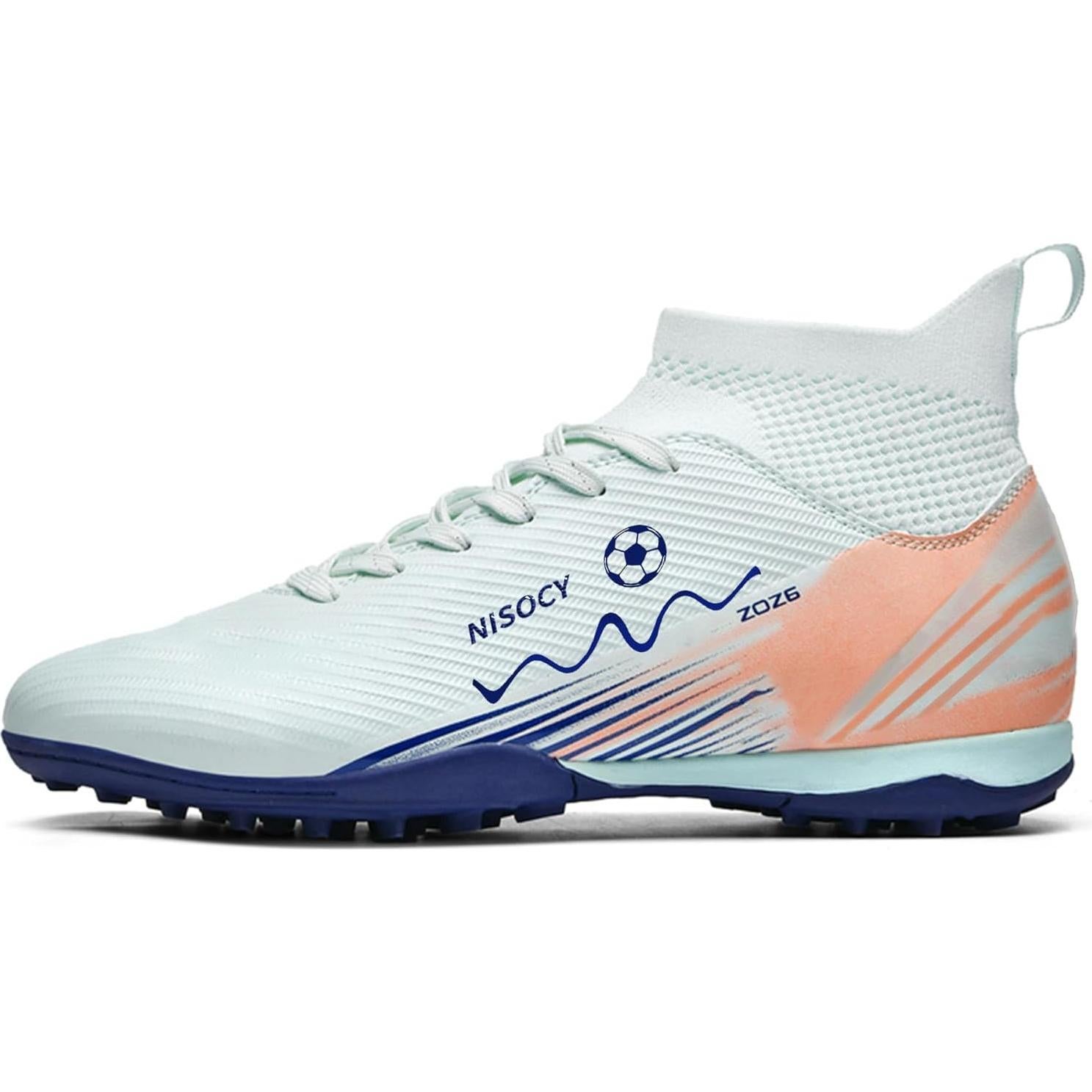 Zapatos de Fútbol NISOCY Verde Claro Tacos Profesionales 6.5