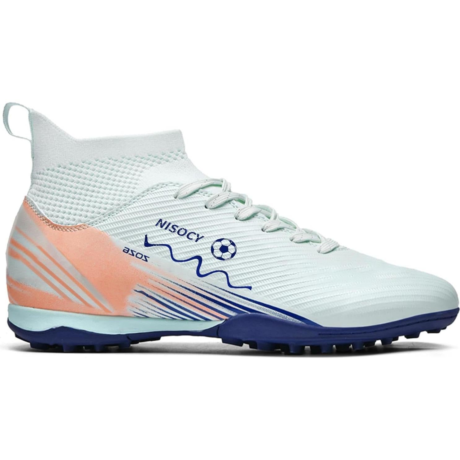 Zapatos de Fútbol NISOCY Verde Claro Tacos Profesionales 6.5