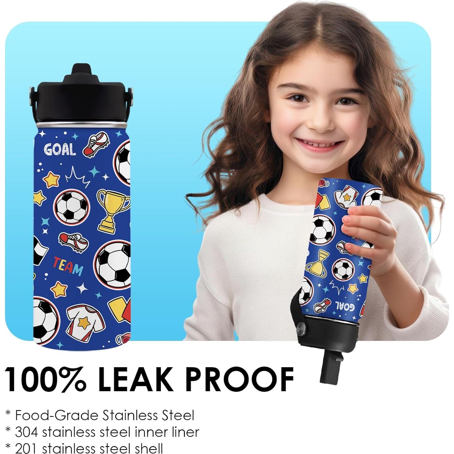Botella de Agua de Acero Inoxidable 16 Oz xiiai Fútbol