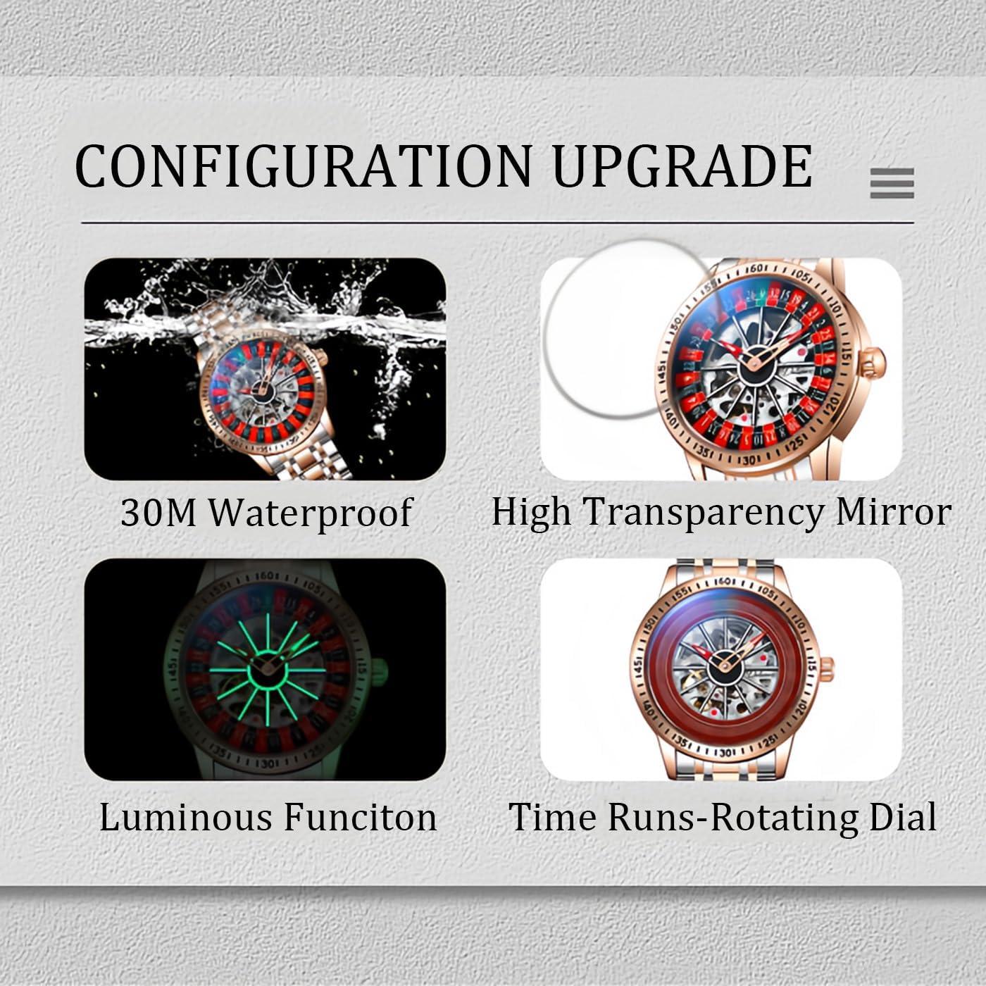 Reloj Mecánico Esqueleto Carlien para Hombres 42mm Acero Inoxidable