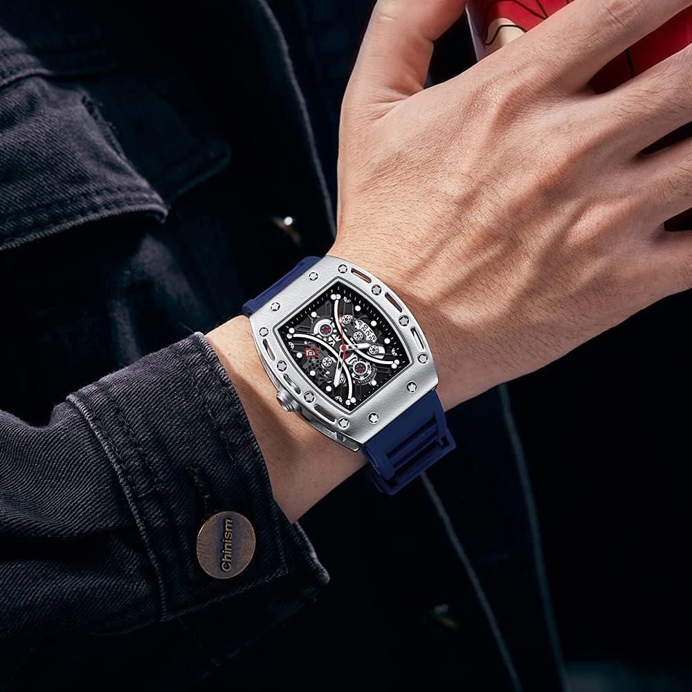 Reloj de Pulsera Hombre YUNSML Cronógrafo Azul 48mm