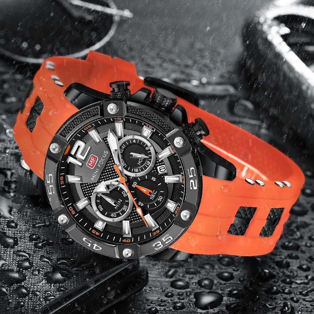 Reloj deportivo militar AIMES para hombres 47mm naranja