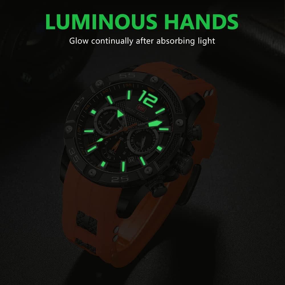 Reloj deportivo militar AIMES para hombres 47mm naranja