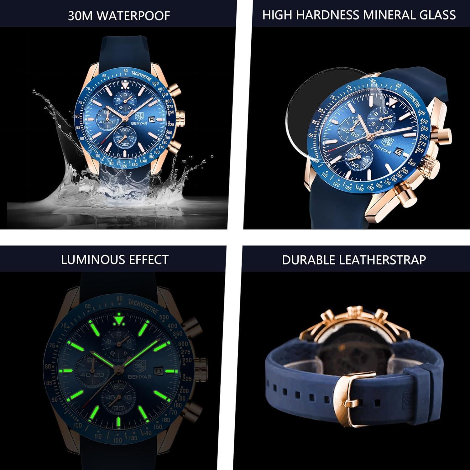 Reloj Cronógrafo de Cuarzo BENYAR BY-5140 Hombre 30M Impermeable