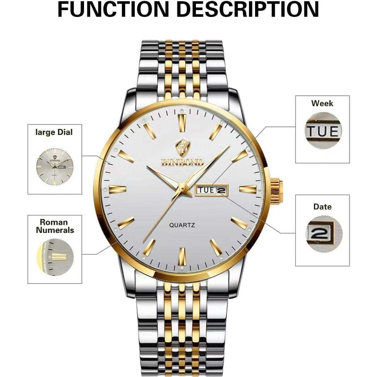 Reloj de Pulsera de Acero Inoxidable JOOEASI B9222 para Hombres