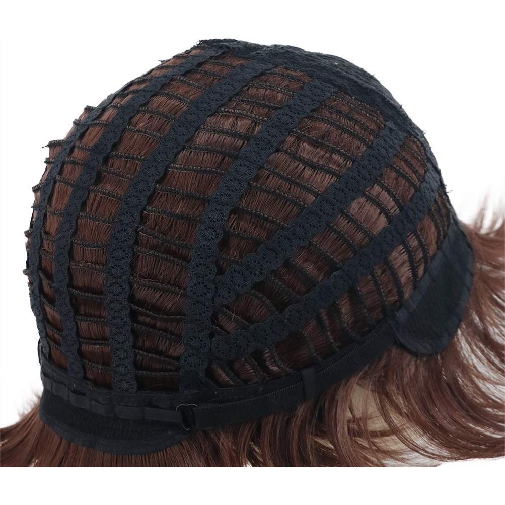 Peluca Disco para Hombres VGbeaty Marrón con Bigote 22.86 cm