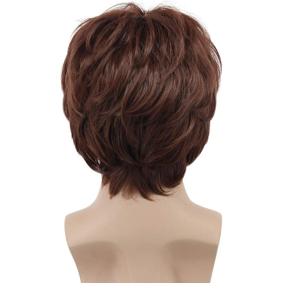 Peluca corta ondulada marrón para hombre Karlery 70s