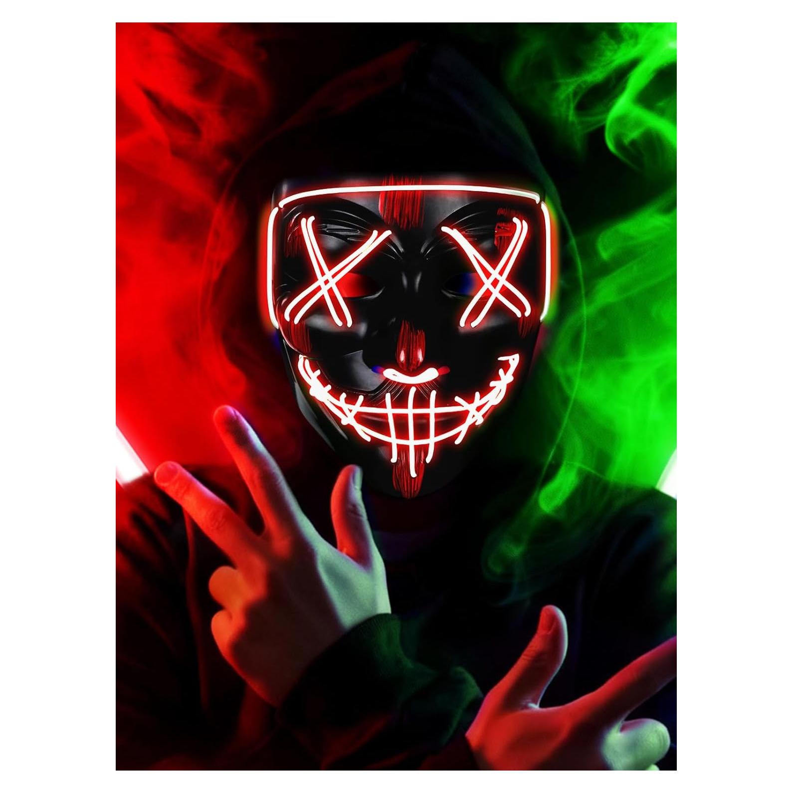 Máscara LED Espeluznante Electroluminiscente para Halloween