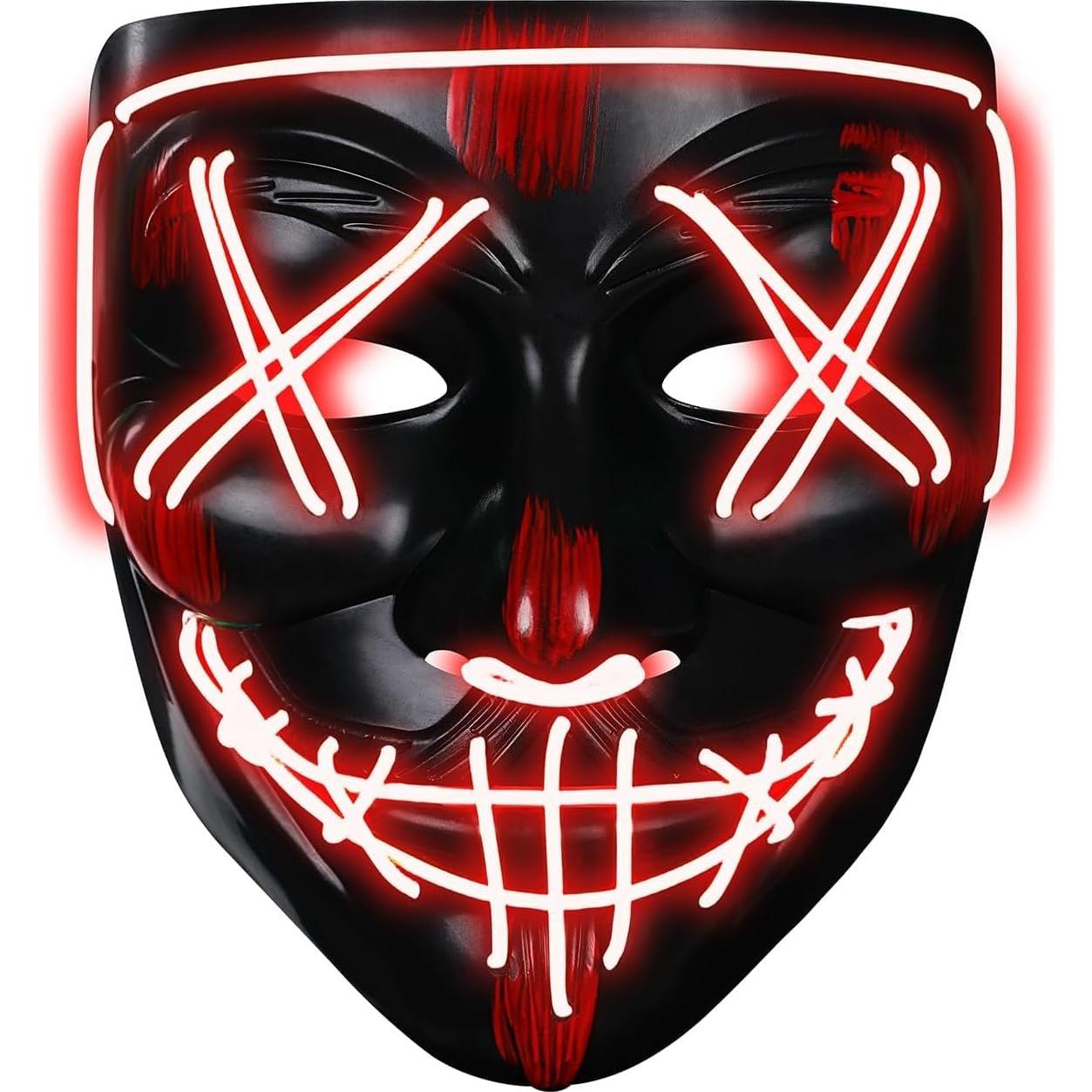 Máscara LED Espeluznante Electroluminiscente para Halloween