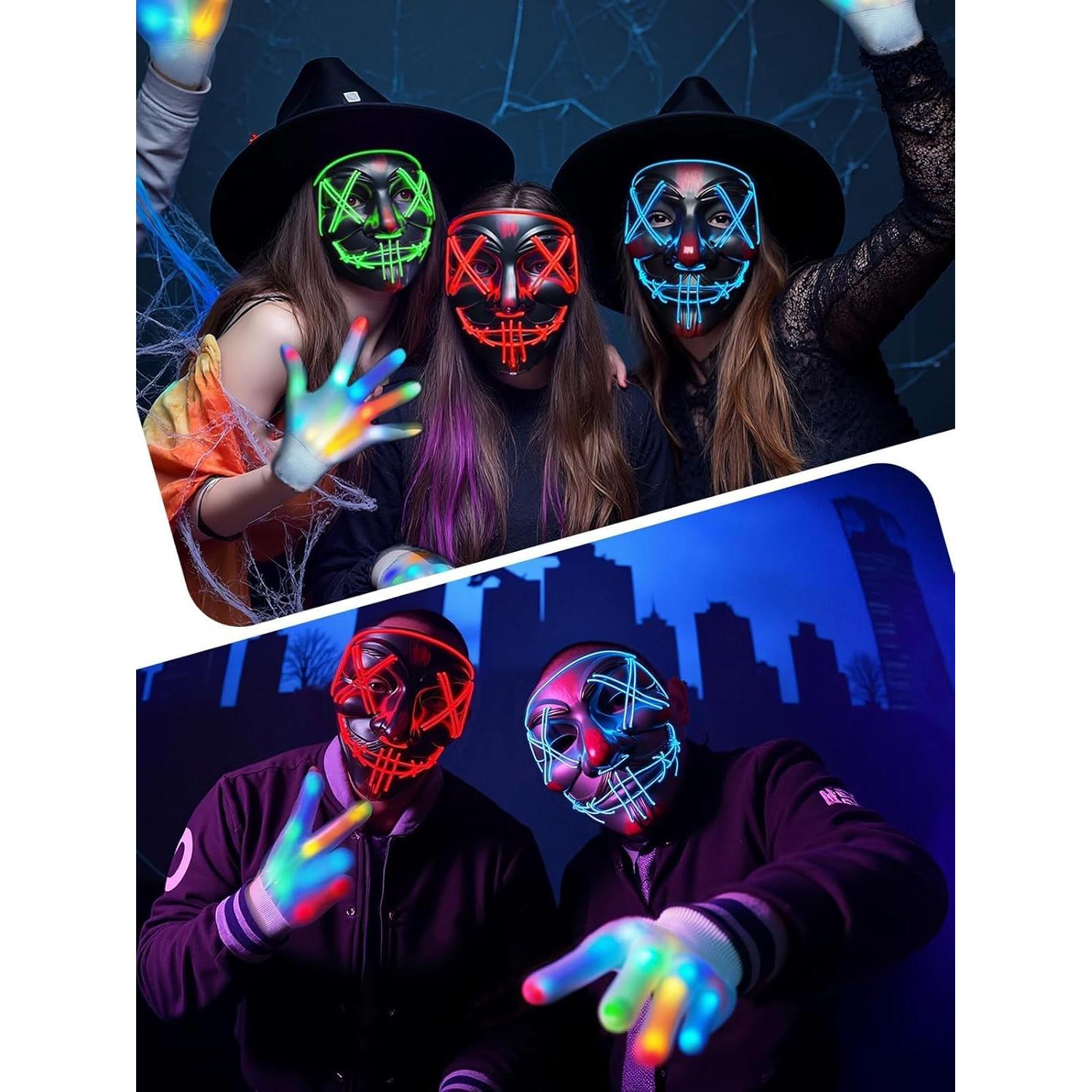 Máscara LED Espeluznante Electroluminiscente para Halloween