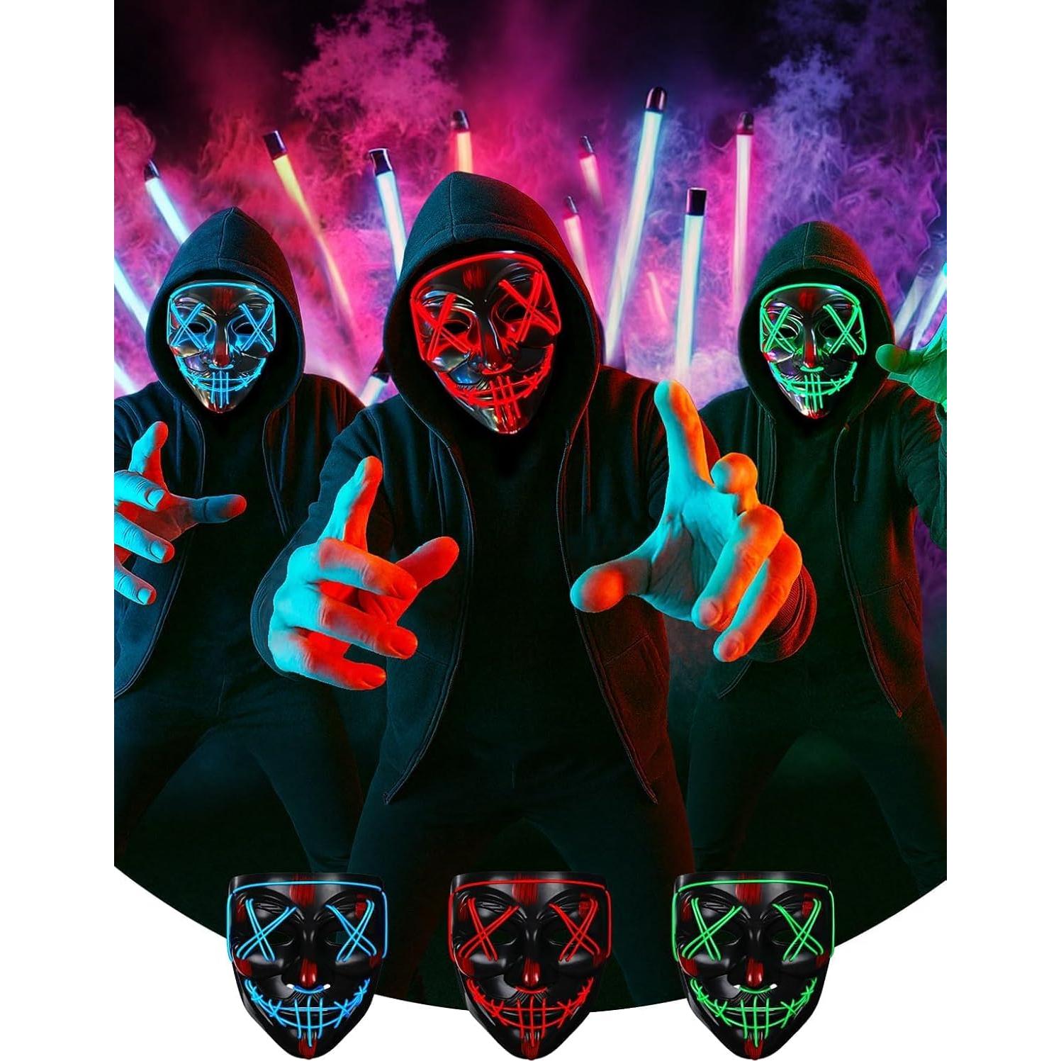 Máscara LED Espeluznante Electroluminiscente para Halloween