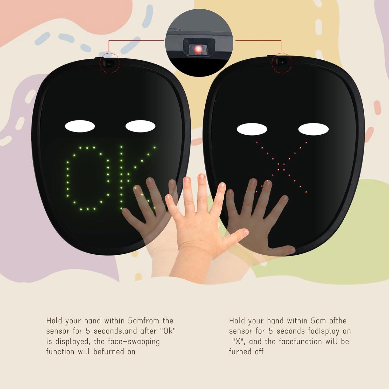 Máscara LED Recargable BBDKL con Control por Gestos - Unisex