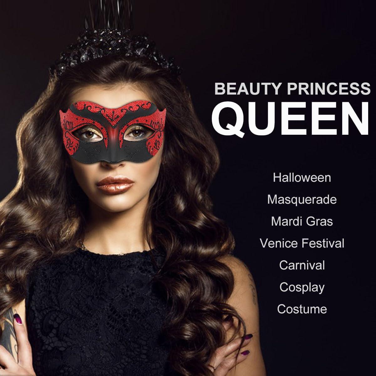 Máscara Veneciana de Mascarada Negra para Hombres y Mujeres