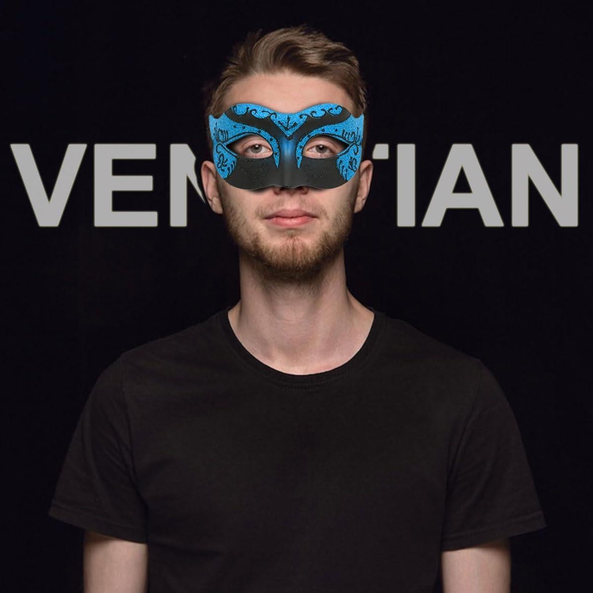 Máscara Veneciana de Mascarada Negra para Hombres y Mujeres