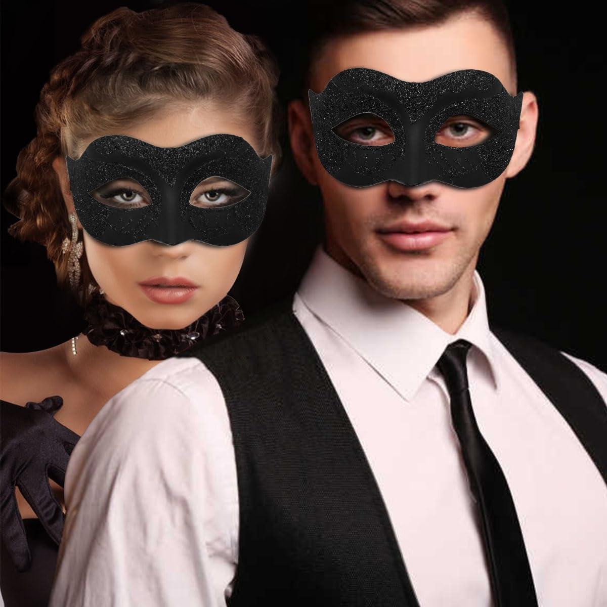 Máscara Veneciana de Mascarada Negra para Hombres y Mujeres