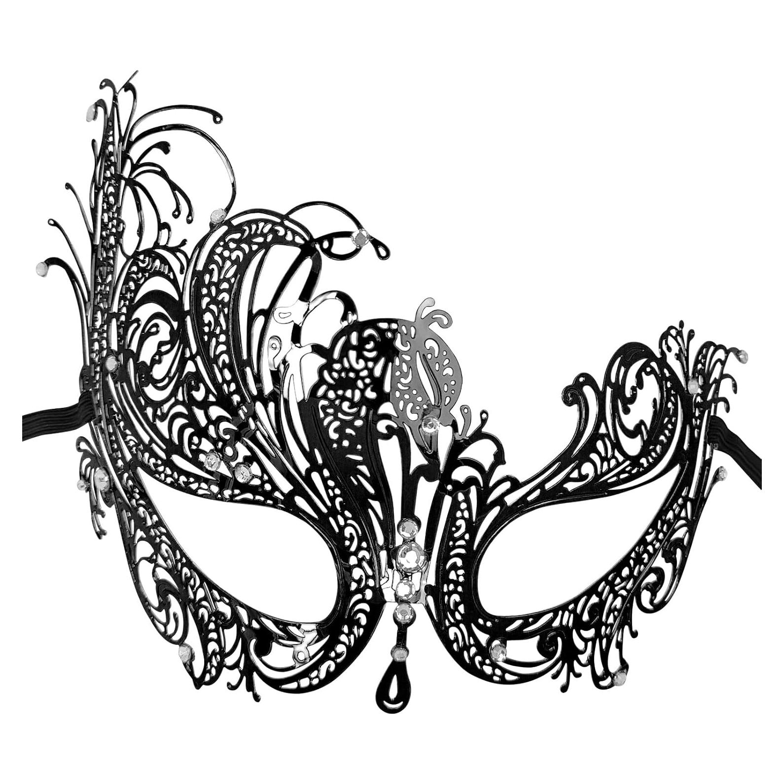 Máscara Veneciana de Metal J.CARP con Brillantes para Mujeres