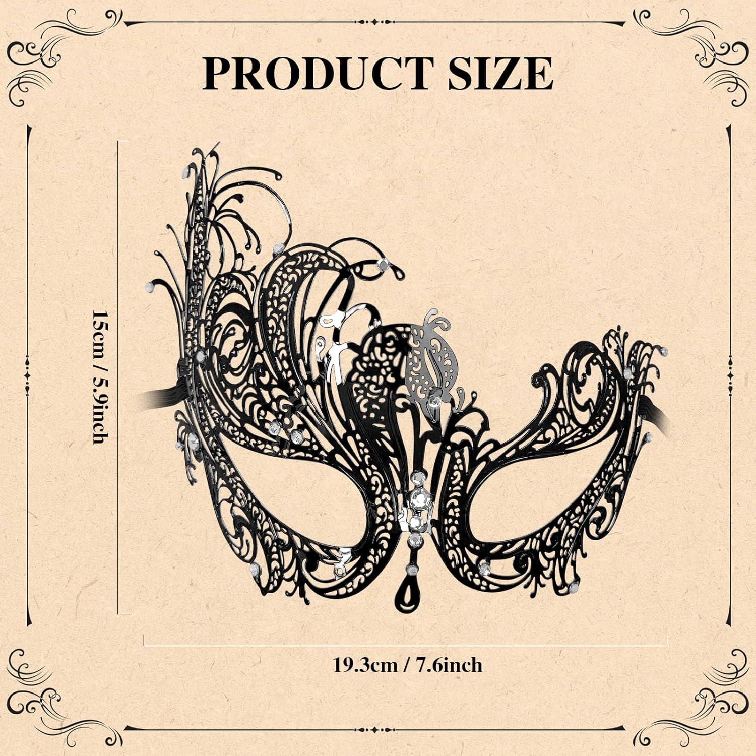 Máscara Veneciana de Metal J.CARP con Brillantes para Mujeres