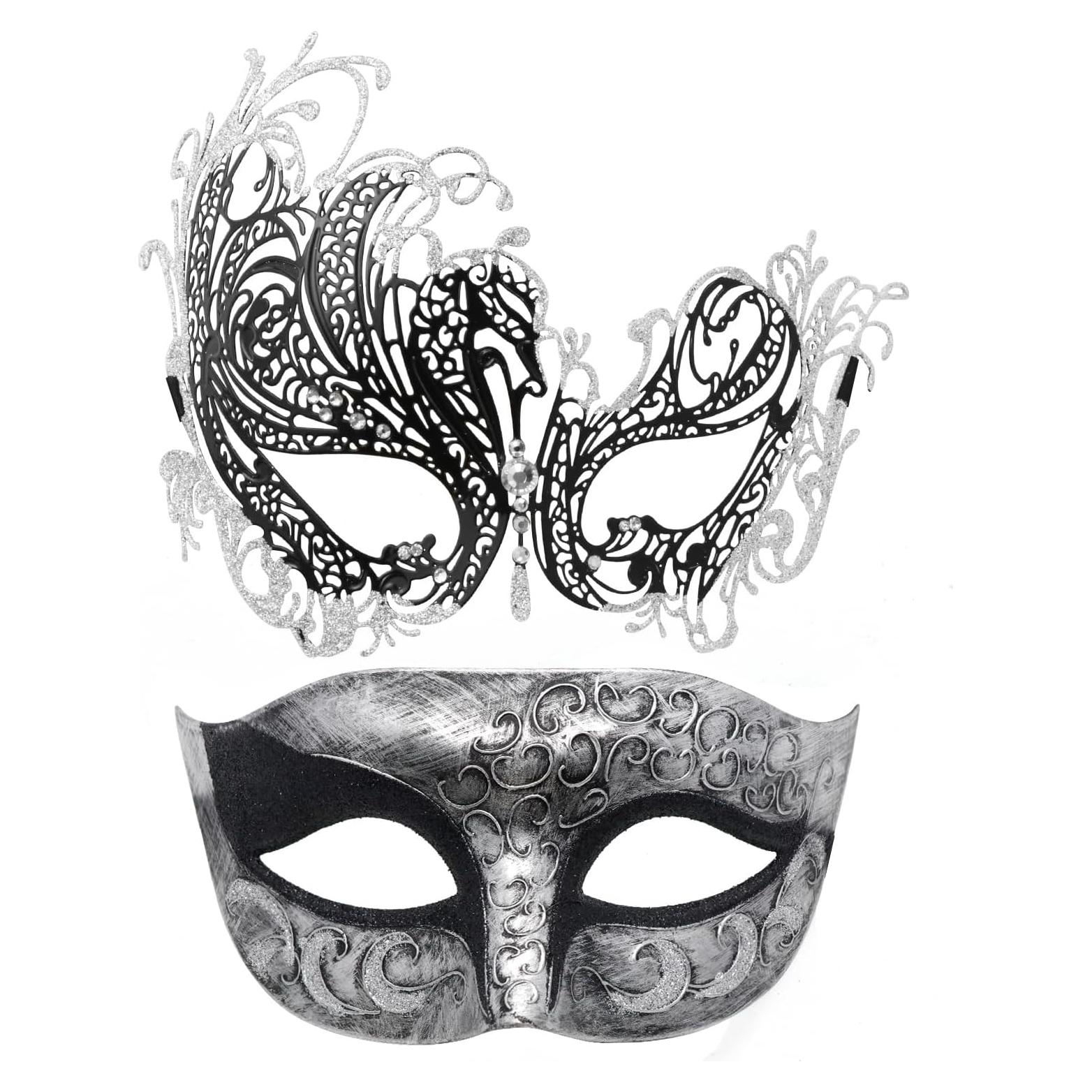 Máscaras de Fiesta para Parejas Coddsmz - Metálica y Plástica