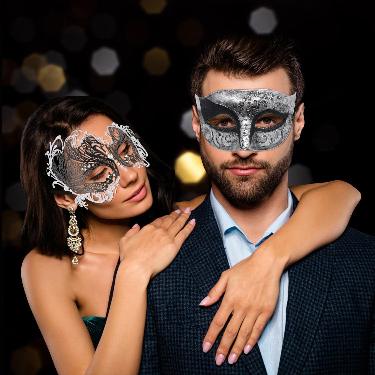Máscaras de Fiesta para Parejas Coddsmz - Metálica y Plástica