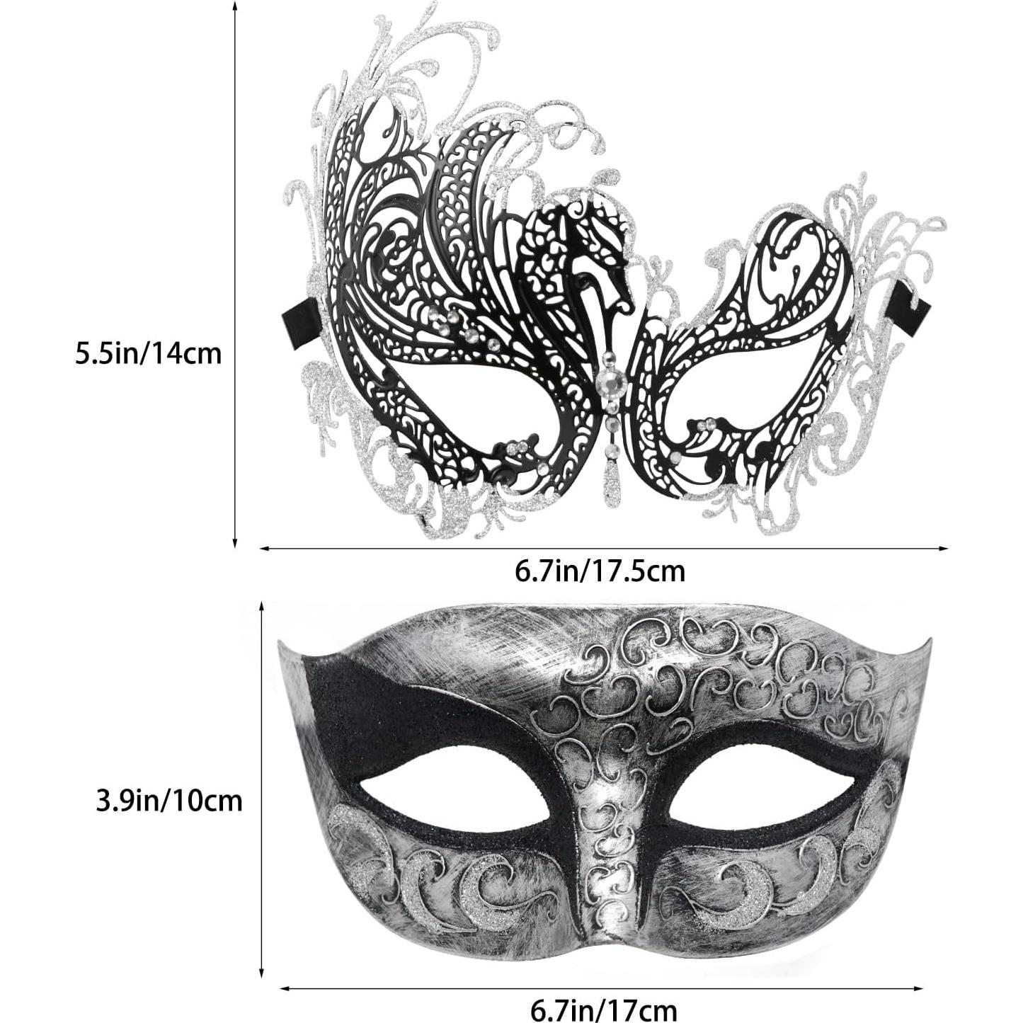 Máscaras de Fiesta para Parejas Coddsmz - Metálica y Plástica