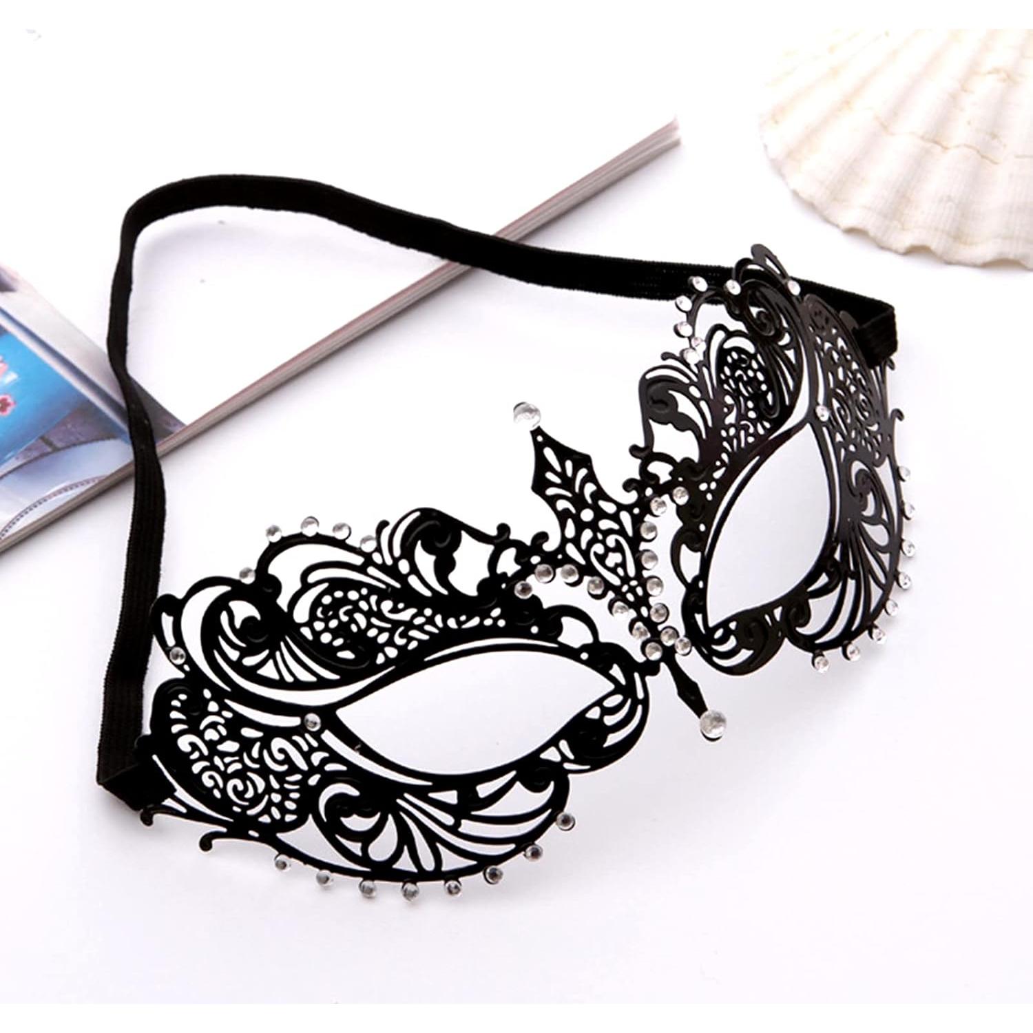 Máscara de Masquerade JOYFISCO de Metal con Rhinestones