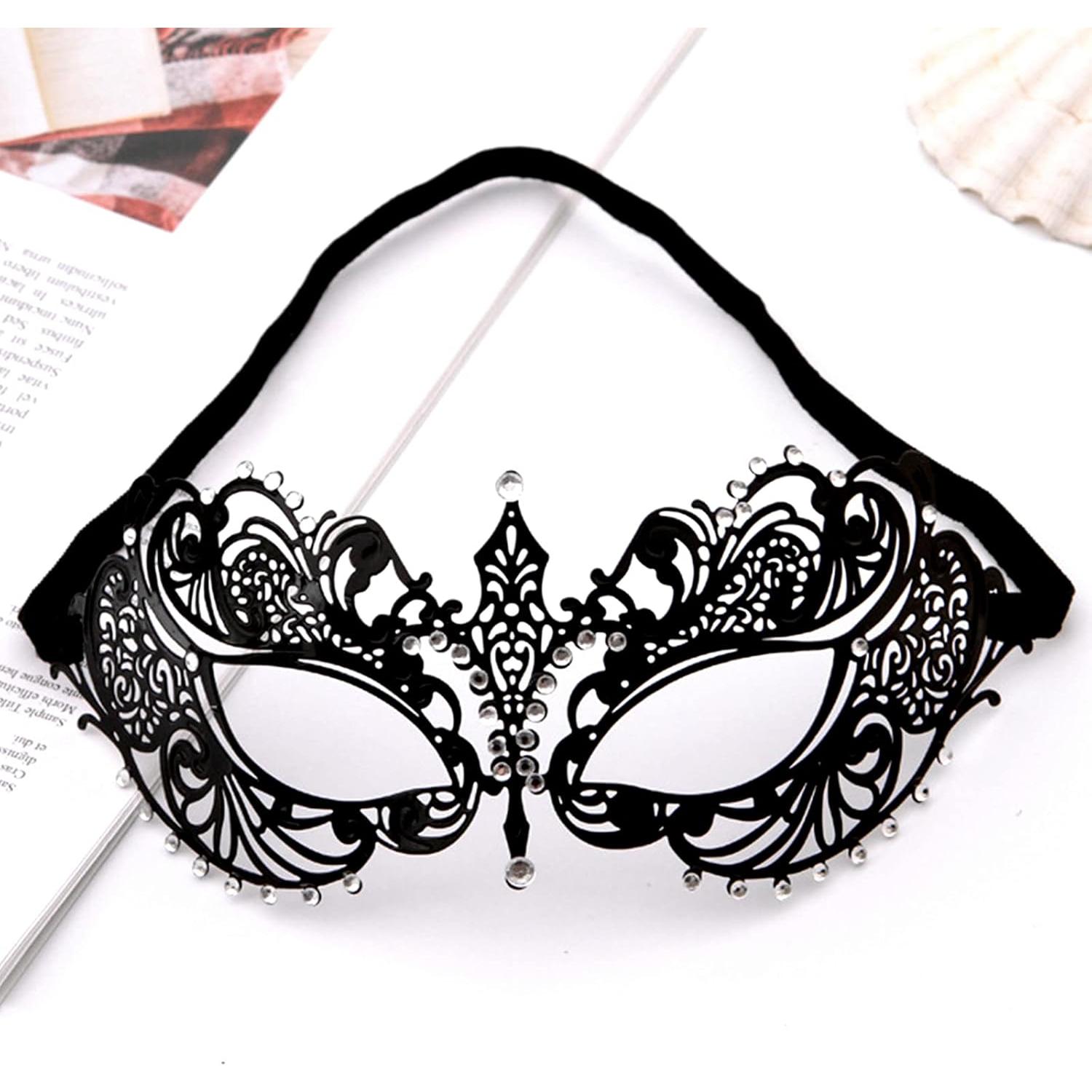 Máscara de Masquerade JOYFISCO de Metal con Rhinestones