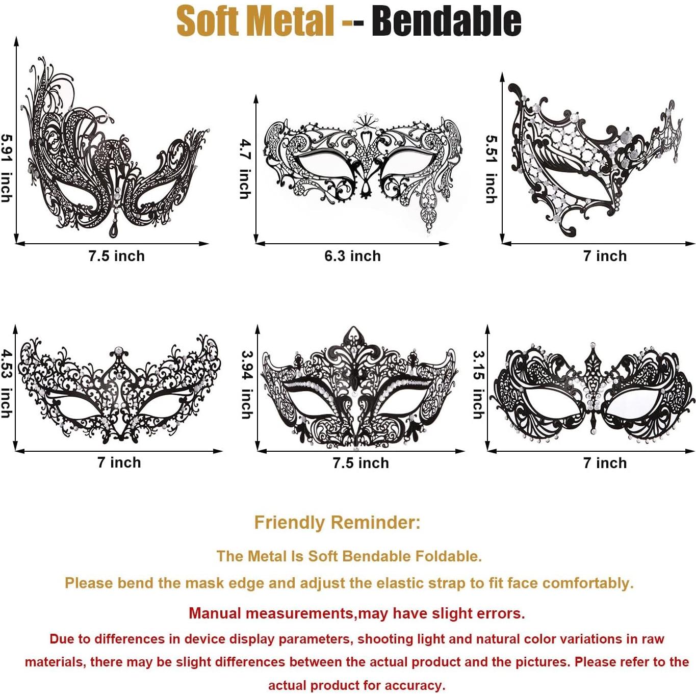 Máscara de Disfraz Brillante para Mujeres - Filigrana Veneciana